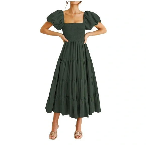 pink church dresses for women AOMEI Casual Church Dresses for Women 2026 Summer Pleated Short Sleeve  Round Neck Dragonfly Spring Maxi Dress (Small,Rose) at Amazon Women's  Clothing store